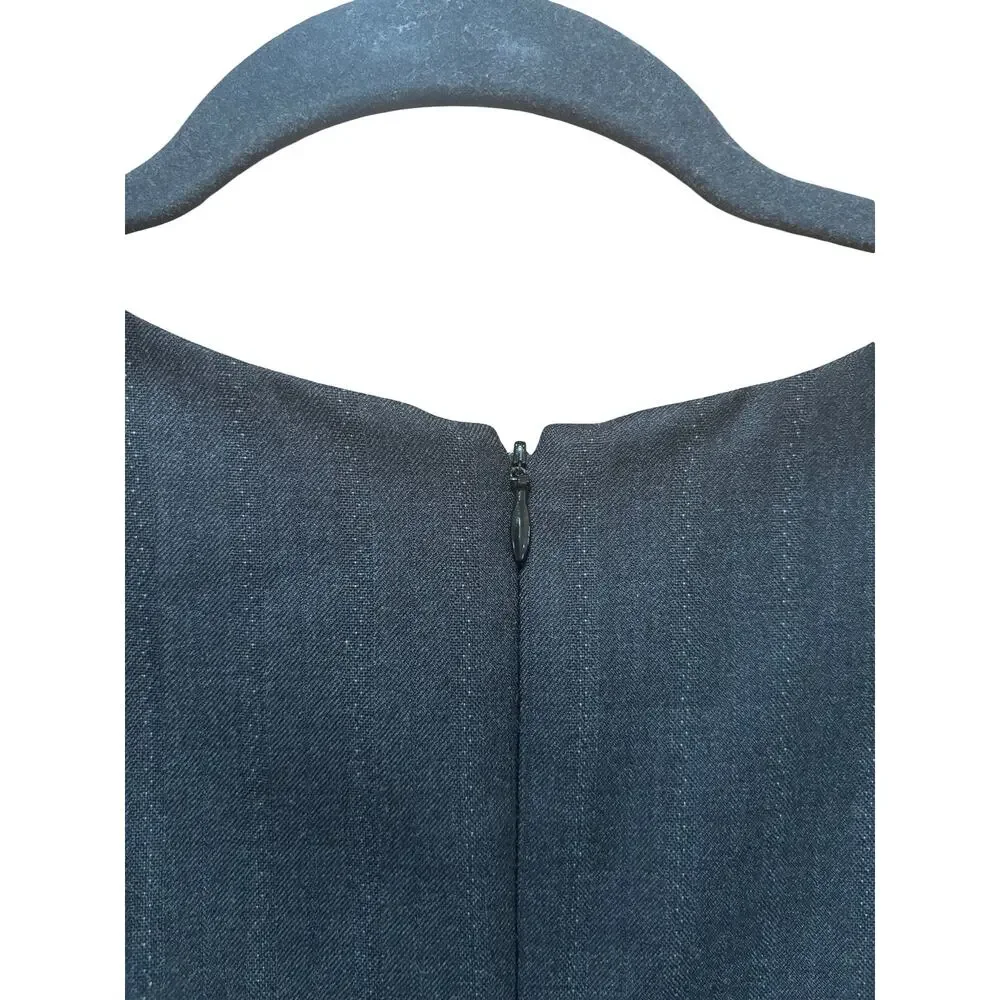 Theory Gray Wool Sheath Dress Sleeveless Workwear Classic